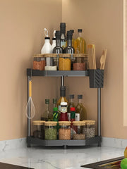 Kitchen Seasoning Shelf Spice Countertop Corner Stands Easy