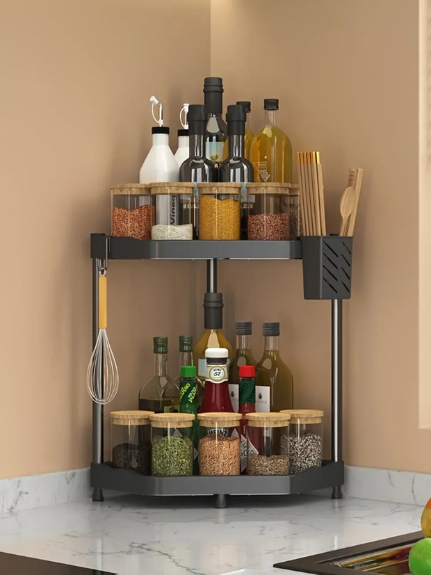 Kitchen Seasoning Shelf Spice Countertop Corner Stands Easy