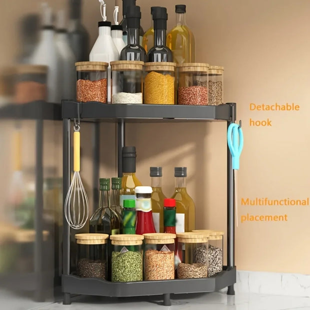 Kitchen Seasoning Shelf Spice Countertop Corner Stands Easy