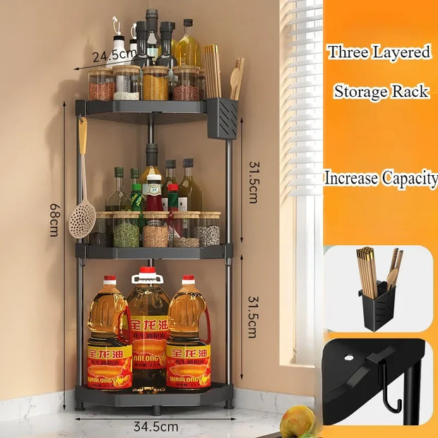 Kitchen Seasoning Shelf Spice Countertop Corner Stands Easy