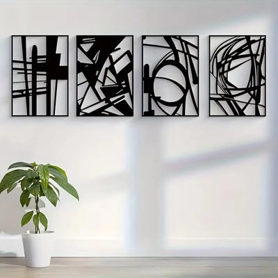 Abstract Metal Wall Art - Minimalist Single Line Decorative